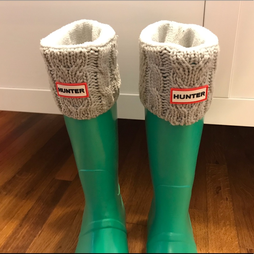 Teal Rain boots, size 9